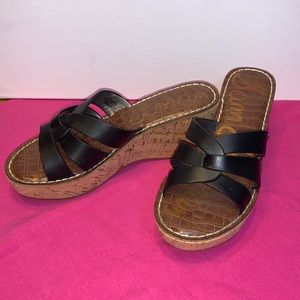 Sam Edelman Black Wedge Sandals
